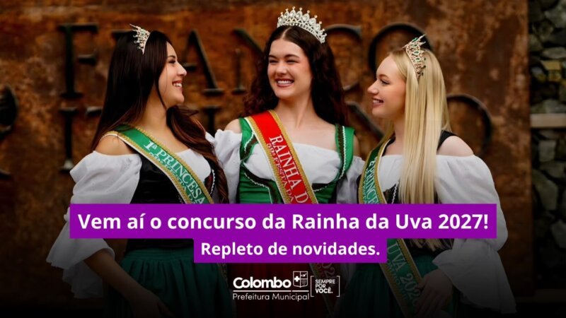 Concurso Rainha da Uva 2027 vai oferecer cursos preparatórios às candidatas em Colombo