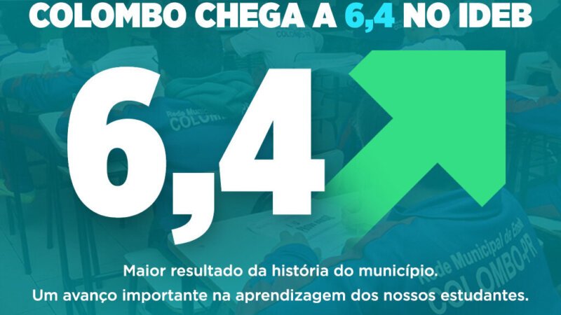Colombo atinge 6,4 no Ideb 2025, maior resultado da história da rede municipal