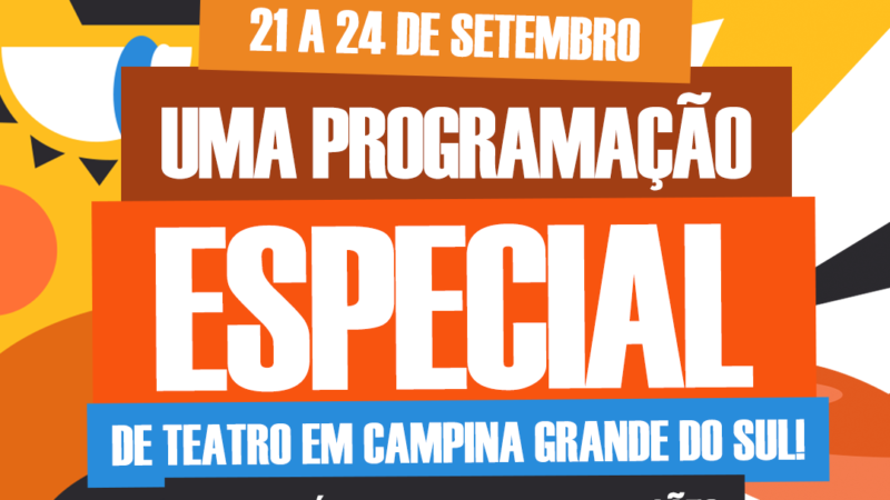 Campina Grande do Sul terá quatro espetáculos gratuitos entre 21 e 24 de setembro